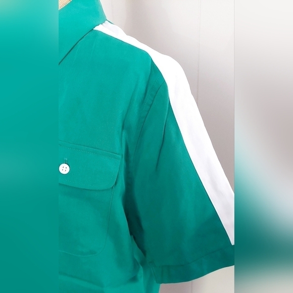 NWT Murano Green Slim Fit Mens Causal Button Short Sleeve Shirt Size Medium - Picture 5 of 10